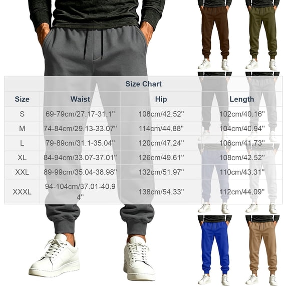 Guluxicc Men's Athletic Pants Loose Drawstring Elastic Waist Straight Leg Trousers with Pockets for Jogging Everyday Fall Winter