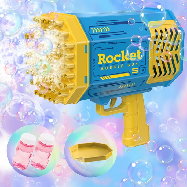 Upgraded Gatling Bubble Machine Gun with 69 Holes High Output Electric ...