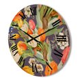 thumbnail image 3 of Designart 'Blooming Orange and White Tulips III' Traditional Wood Wall Clock, 3 of 5