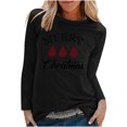 thumbnail image 1 of Camisas Navideñas Para Mujer Tops de Manga Larga Blusa de Cuello Redondo Con Estampado de Letras de Árbol de Navidad Para Mujer Odeerbi  ODB208408, 1 of 6