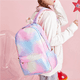 thumbnail image 5 of ER Mochila de tres piezas para mujer, color degradado arcoíris, secundaria brillar Electrónica, 5 of 5