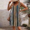 thumbnail image 4 of Ovzne Robes pour Femmes Robe de Plage Mode d'Été pour Femmes Imprimé Poche Sans Manches Robe à Col en V Robe pour Femmes Imprimée Liquidation, 4 of 6