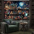 thumbnail image 2 of Dragon Bookshelf Tapestry Witchy Mushroom Bookshelf Tapestries Wall Hanging Gothic Medieval Fantasy Moon Dark Academia Book Large Tapestry for Bedroom Living Room Dorm 40 x 60 inch, 2 of 7