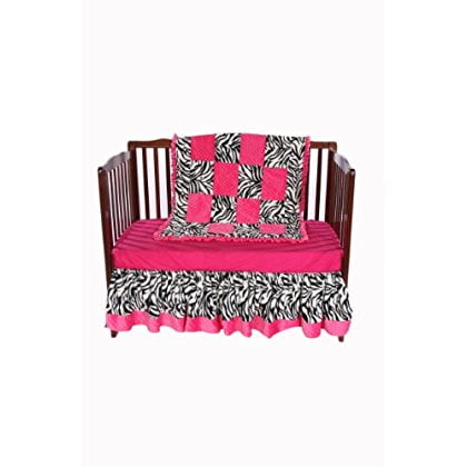 Baby Doll Zebra Minky Crib Bedding Set with Crib Skirt/Dust Ruffle