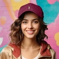 thumbnail image 4 of Dalix Pina Colada Embroidered Cap Cotton Baseball Cute Cool Dad Hat Womens in Maroon, 4 of 5