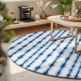 thumbnail image 3 of Round Rugs 3Ft, Blue Stripes Round Area Rug Washable Indoor Throw Carpet, Striped Modern Art Farmhouse Small Non Slip Circle Rug for Bedroom Living Room Home Decor Aesthetic, 3 of 8