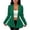 #0489-Green, variant on Women’s Textured Peplum Blazer Open Front Long Sleeve Single Button Cropped Jacket for Office Daily
