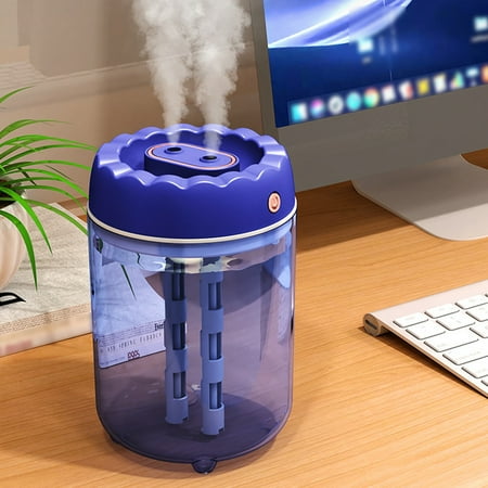 

Humidifiers Deals Clearance! Qiaocaity Portable Desk Humidifier 1.8L Cool Mist Humidifier Small Humidifier For Home Bedroom Office Plants Double-Head Spray Colorful Night Light Function