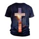 thumbnail image 5 of European And American Cross Print Short Sleeve Round Neck T-shirt Top 2XL, 5 of 5