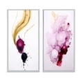 thumbnail image 2 of Designart "Ethereal Elegance Magenta Ink Clouds I" Abstract Painting Framed Wall Art Set Of 2 - Modern Gold Frame Gallery Set For Office Decor, 2 of 6