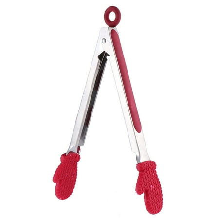 

BESTONZON 1pc Stainless Steel Food Tong Silicone Gloves Decor Bread Clip Steak Clamp