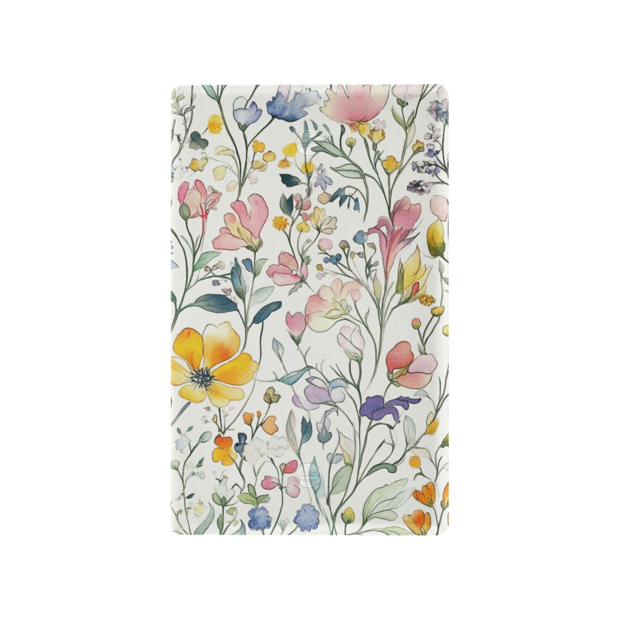 Yayeee Blank Wall Plate Cover 1-Gang 4.5"x2.7" Home Unused Decorative Outlet, Watercolor Wildflowers