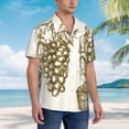 thumbnail image 2 of KLL Men's Hawaiian Shirt Short Sleeve Button Down Beach Shirts-Workers Cutting Grapes From Vineyard, 2 of 5
