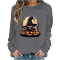 thumbnail image 6 of Jsaierl Women's Halloween Sweatshirts Plus Size Pumpkin Ghost Graphic Sweatshirt Work Crewneck T-shirt Long Sleeve Dressy Casual Pullover Tops Halloween Clothes, 6 of 6