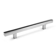 Celeste Designs Pi Square Bar Pull Modern Cabinet Handle Polished Chrome Stainless Steel 12mm 5" Hole Spacing 8" Length