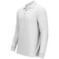 thumbnail image 3 of Premium Wear Polo de manga larga para hombre - Polo antimanchas para hombre - Blanco - 3XL, 3 of 5