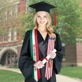 thumbnail image 2 of Mexican Graduation Sash, Mexico Graduation Stole 2025,Mexican American Flag Graduation Sash, 2 of 10