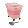 thumbnail image 1 of Contenedor de almacenamiento de comida para perros Sunnimix Tanque hermético plegable Rosa, 1 of 8