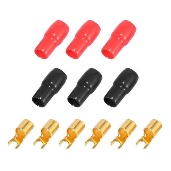 3 Pair Car 4 Gauge Strip Spade Terminal Adapter U Type Terminal for Speaker Wire Cable