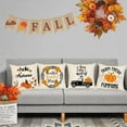 thumbnail image 5 of Set of 4 Fall Pillow Covers 16x16 Inch Fall Thanksgiving Pumpkins Decor Throw Pillows Covers Autumn Leaves Decorative Home Outdoor Sofa Couch Pillow Cases for Fall Theme Decorations (16 by 16), 5 of 5