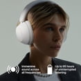 thumbnail image 2 of Clemm Preset Auriculares inalámbricos supraaurales con micrófono, tiempo de reproducción de 95 horas, Bluetooth, espuma viscoelástica y tacto suave (Marfil), 2 of 5