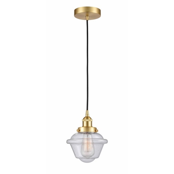 616-1PH-SG-G534-LED-Innovations Lighting-Oxford - 1 Light Mini Pendant In Traditional Style-8 Inches Tall and 7.5 Inches Wide Satin Gold Seedy