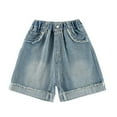 thumbnail image 3 of Kids Girls' Shorts Teen Girls Jeans High Waisted Denim Shorts Toddler Girl Summer Clothes Girl Shorts Size 5-6 Years, 3 of 8