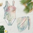 thumbnail image 5 of Jiueut Floral Leaf Print Girls Swimsuit Cut Out Swimwear with Mesh Cover Up One Piece Swimsuits with Adjustable Strap Bathing Suit Swimwear 7-8Y, 5 of 7