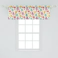 thumbnail image 2 of Ambesonne Owls Window Valance, Lilies Popies and Daisies Lively Colored Childish Nostalgic Characters Kids Design, Curtain Valance for Kitchen Bedroom Decor with Rod Pocket, 54" X 18", Multicolor, 2 of 3