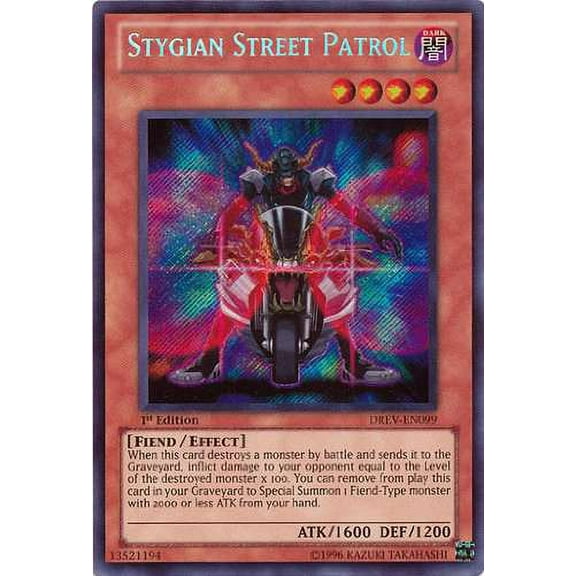 YuGiOh Duelist Revolution Secret Rare Stygian Street Patrol DREV-EN099
