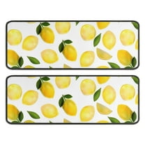 Kitchen Rugs Sets Of 2,Yellow Lemon Fruit Leaves White Pattern Anti Fatigue Kitchen Mat Rugs Non Slip Washable,Decorative Kitchen Floor Mats for Kitchen,Sink,Laundry,17"x47" 17"x47"