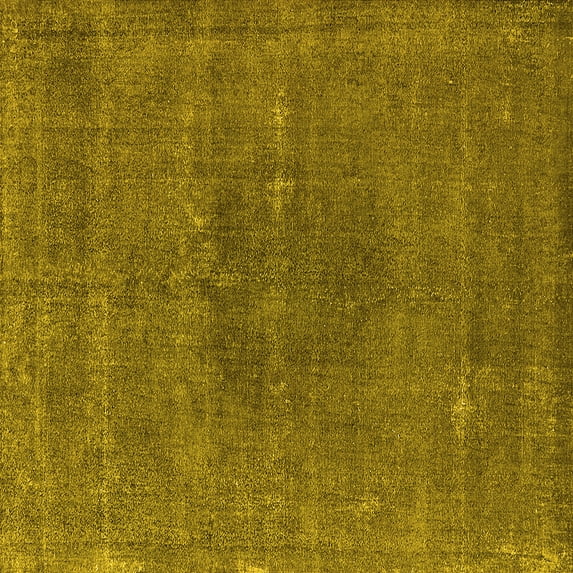 Ahgly Company Machine Washable Indoor Square Oriental Yellow Industrial Area Rugs, 4' Square