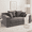 Grey, variant on 3-in-1 Convertible Sofa: 54 inch Boneless Loveseat Sleeper with 4 Pillows for Bedroom, No Assembly, Gray
