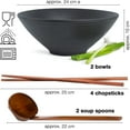 thumbnail image 6 of Ceramic Ramen Bowl Set 600ml with Spoons  Chopsticks – Black, Set of 2 Gift, 6 of 8
