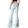 thumbnail image 3 of Saints & Hearts Womens Juniors High Rise Stripe 34" Inseam Flares (S, Baby Blue), 3 of 4