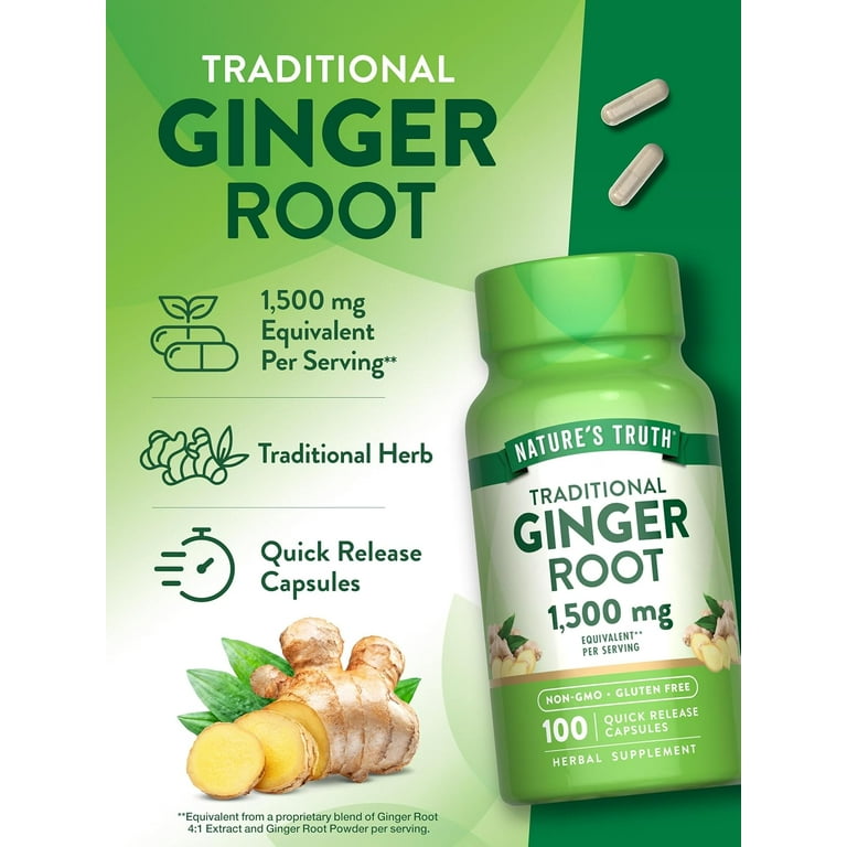 Nature's Truth Health Pills: Ginger Root Extract Capsules, 1500 mg