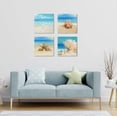 thumbnail image 3 of Beach Pictures Wall Art : Beach Theme Blue Abstract Wall Art Coastal Wall Decor for Living Room Bathroom Bedroom Ready to Hang 12" X 12"X 4 Panels, 3 of 6