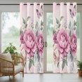 thumbnail image 3 of Outdoor Curtains for Patio Waterproof, Watercolor Pink Floral Windproof Pravicy Outside Porch Blackout Curtain, Spring Romantic Roses Butterfly Sun Blocking Grommets Curtains for Cabana 54"x95", 3 of 9