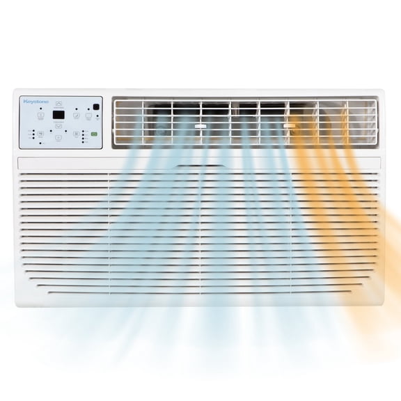 Keystone 8,000 BTU 115V Through-the-Wall Air Conditioner with 4,200 BTU Supplemental Heat Capability, KSTAT08-1HD