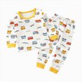 thumbnail image 4 of Gibobby Toddler Boys Pajamas Boys Girls Pjs Set 2PC Soft Pajamas 1t 2t 3t 4t 5t Kids Fall Winter Long Sleeve Pajamas Loungewear Kid Sleepwear Toddler Boys Clothes,White,Size 18-24 Months, 4 of 4