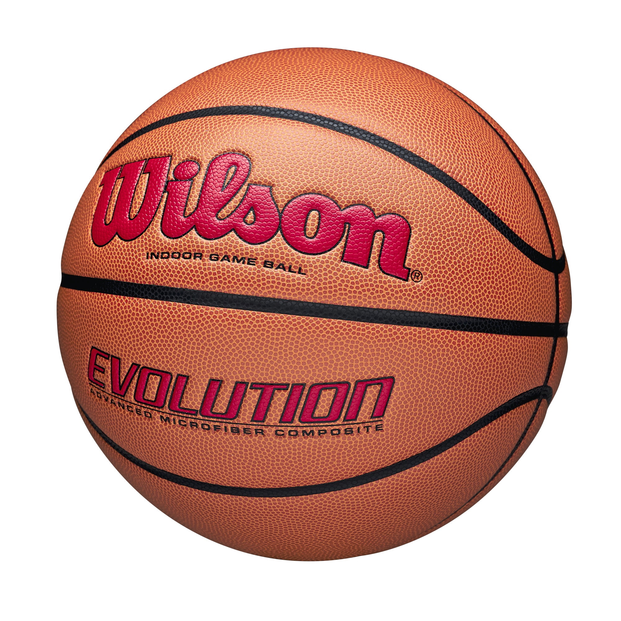 Wilson Evolution Indoor Game Basketball - Scarlet, Size 7 - 29.5"