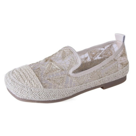 

Aufmer Platform Shoes for Women Ladies Summer Mesh Lace Breathable Casual Slip-on Fisherman Shoes