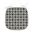 thumbnail image 1 of Geometric Dining Chair Pad, Monochrome Lattice Pattern with Rhombuses and Crossing Lines Print, Water Resistant Pillow with Straps for Kitchen Seats, 4 Set, Charcoal Grey Eggshell, by Ambesonne, 1 of 5