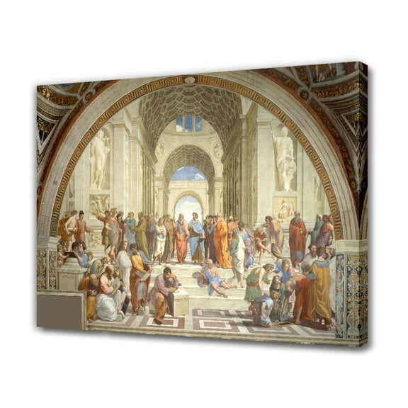 The School of Athens Canvas Poster Bedroom Decor Sports Landscape Office Room Decor Gift,Frame-style,16x24inch(40x60cm)