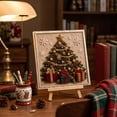 thumbnail image 4 of 3D Christmas Punch Needle Kit Christmas Tree, DIY Fabric Poke Art Craft Set for Adults Beginners, Vintage Holiday Handmade Decoration with Wooden Tool Display Stand Frame, 4 of 6