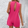 thumbnail image 6 of successthop Womens Romper Shorts Loose Sleeveless Lounge Wear Backless One Piece Solid Outdoor Streetwear with Pockets S, 6 of 6