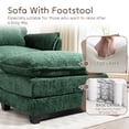 thumbnail image 5 of Modern Boucle Accent Chair with Ottoman Set, Comfy Armchair with Side Pocket, Plush Reading Chair for Bedroom, Living Room, Apartment, Small Spaces - Dark Green, 5 of 8