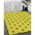 thumbnail image 2 of Ahgly Company Indoor Round Patterned Canary Yellow Area Rugs, 5' Round, 2 of 6