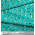 thumbnail image 3 of Soimoi Green Heavy Satin Fabric Floral Love Text Decor Fabric Printed Yard 56 Inch Wide, 3 of 3