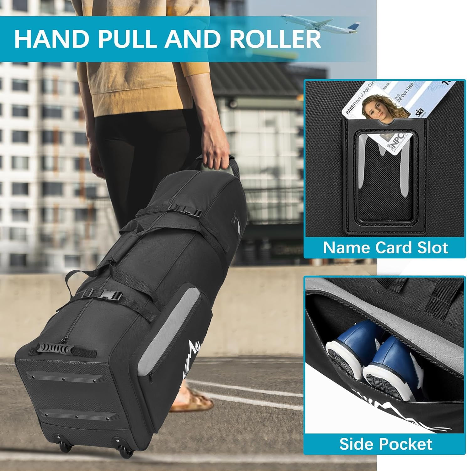 Soft-sided Golf Travel Bag With Wheels - Heavy Duty 600d Polyester Oxford Wear-resistant  Excellent Zipper Universal Size